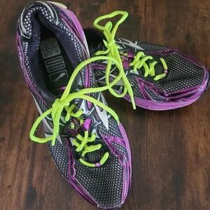 Brooks Women's Neon Green and Purple Athletic Shoes